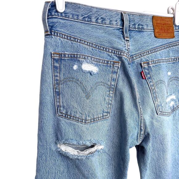 Levi's High Rise Ripped Blue Jeans - Picture 8 of 15